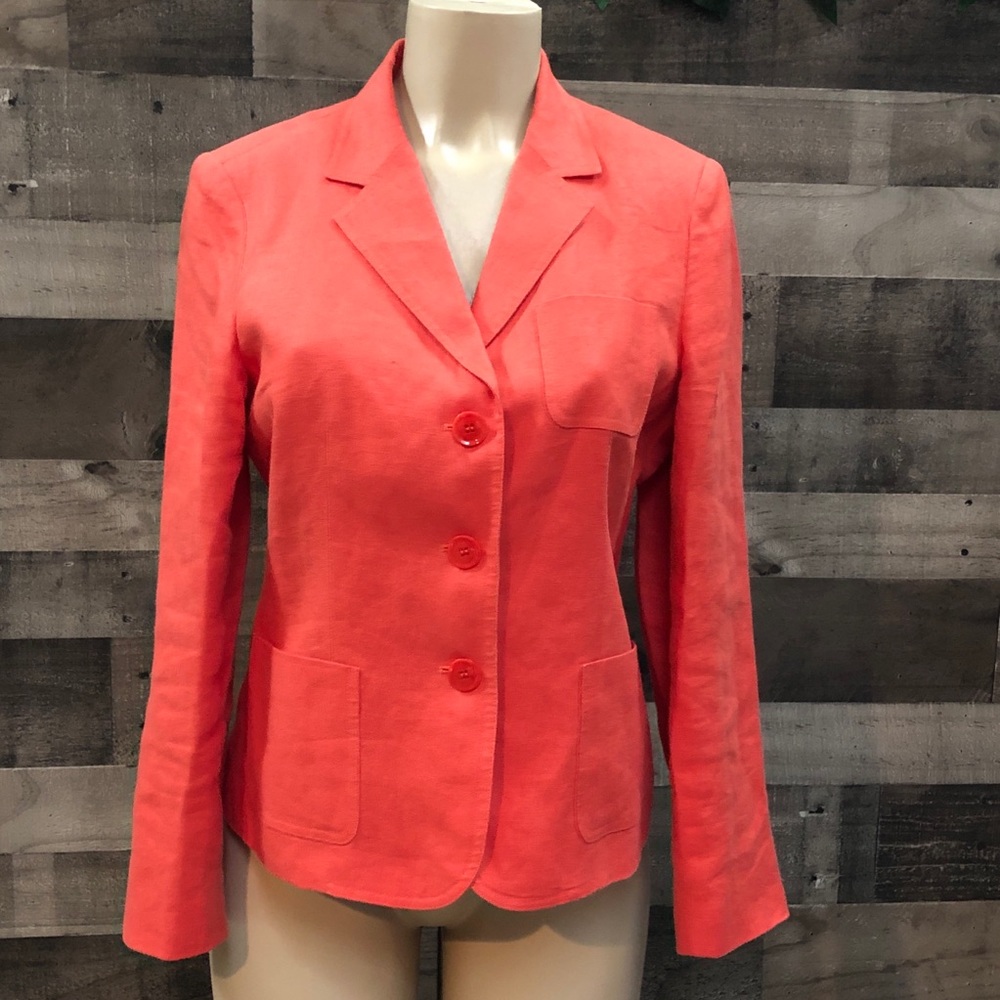 Talbots Irish Linen Orange Blazer/Jacket